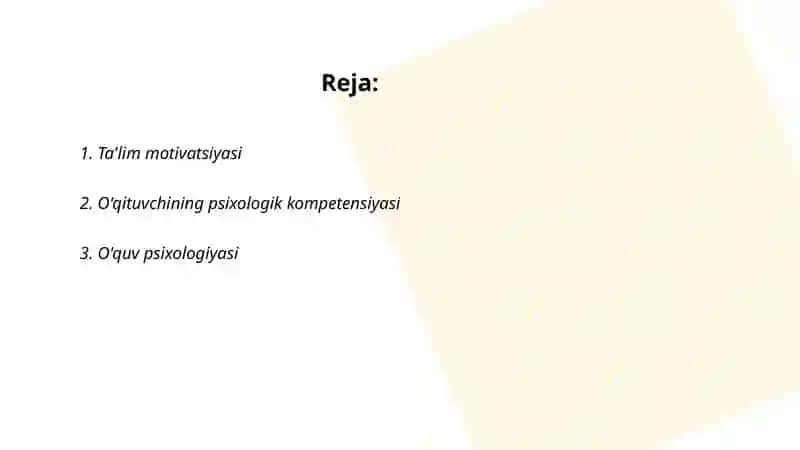 Ta'lim jarayonining psixologik asoslari 2