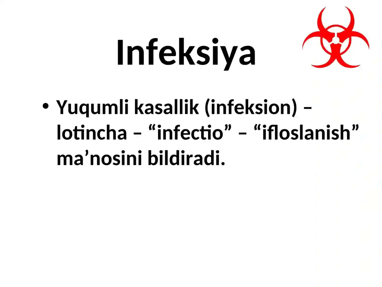 Infeksiya haqida tushuncha 2