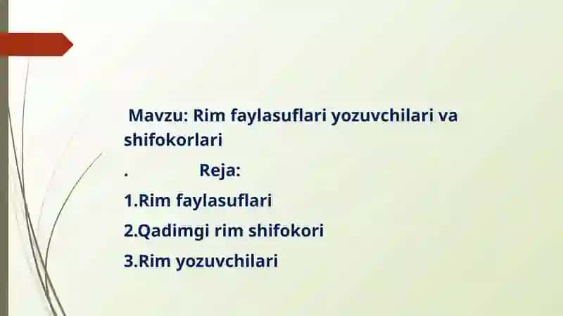 Rim faylasuflari yozuvchilari va shifokorlari 2