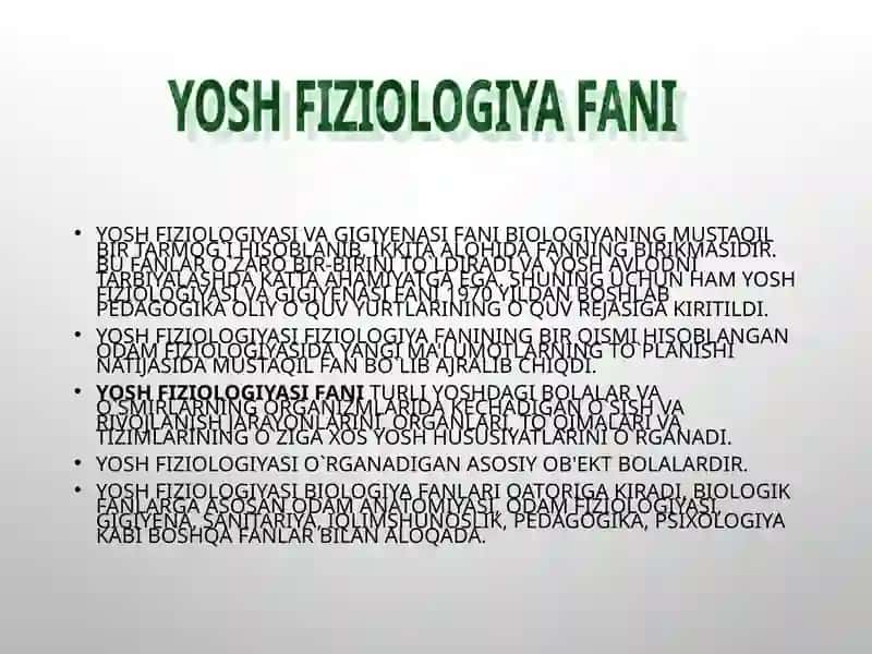 YOSH FIZIOLIGIYASI VA GIGIYENASI 2
