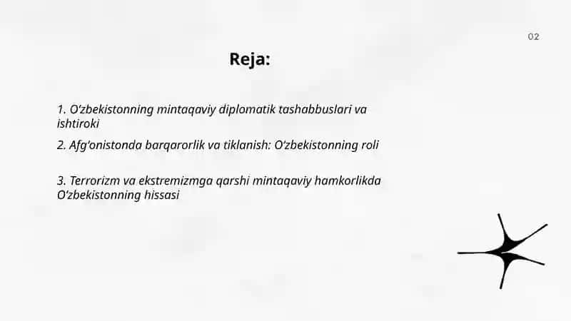 Oʻzbekistonning markaziy Osiyoda tinchlik va barqarorlikni taʼminlashdagi oʻrni Munavvarova Zaxro 2