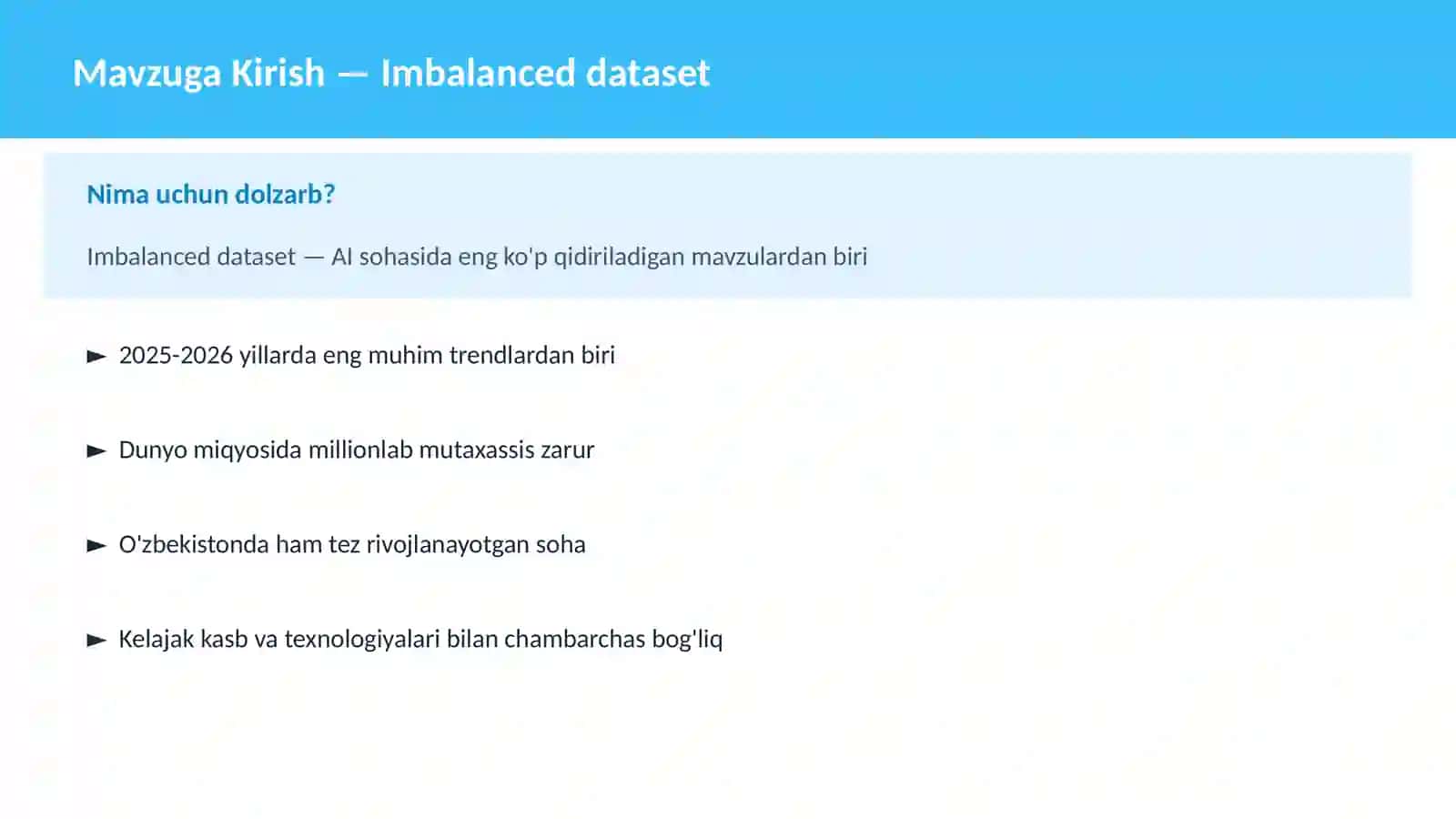AI | MACHINE LEARNING ASOSLARI 2