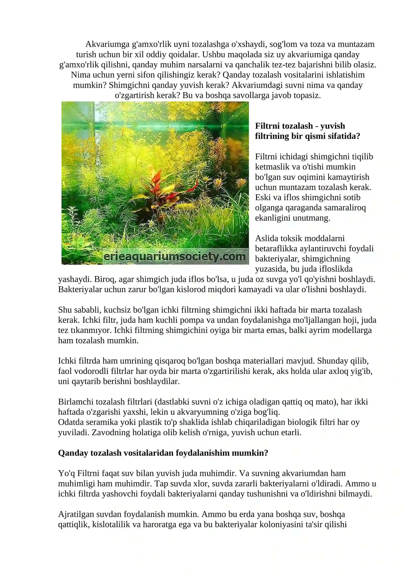 AKVARIUM VA TERROROMDA YASHOVCHILARNI PARVARISHLASHNI SHART SHAROITLARINI O'RGANISH 2