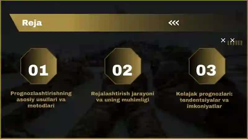 Prognozlashtirish va rejalashtirish 2