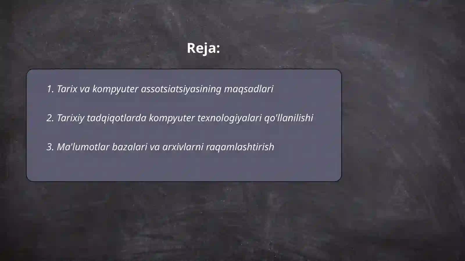 Tarix va kompyuter assotsiatsiyasi faoliyati 2