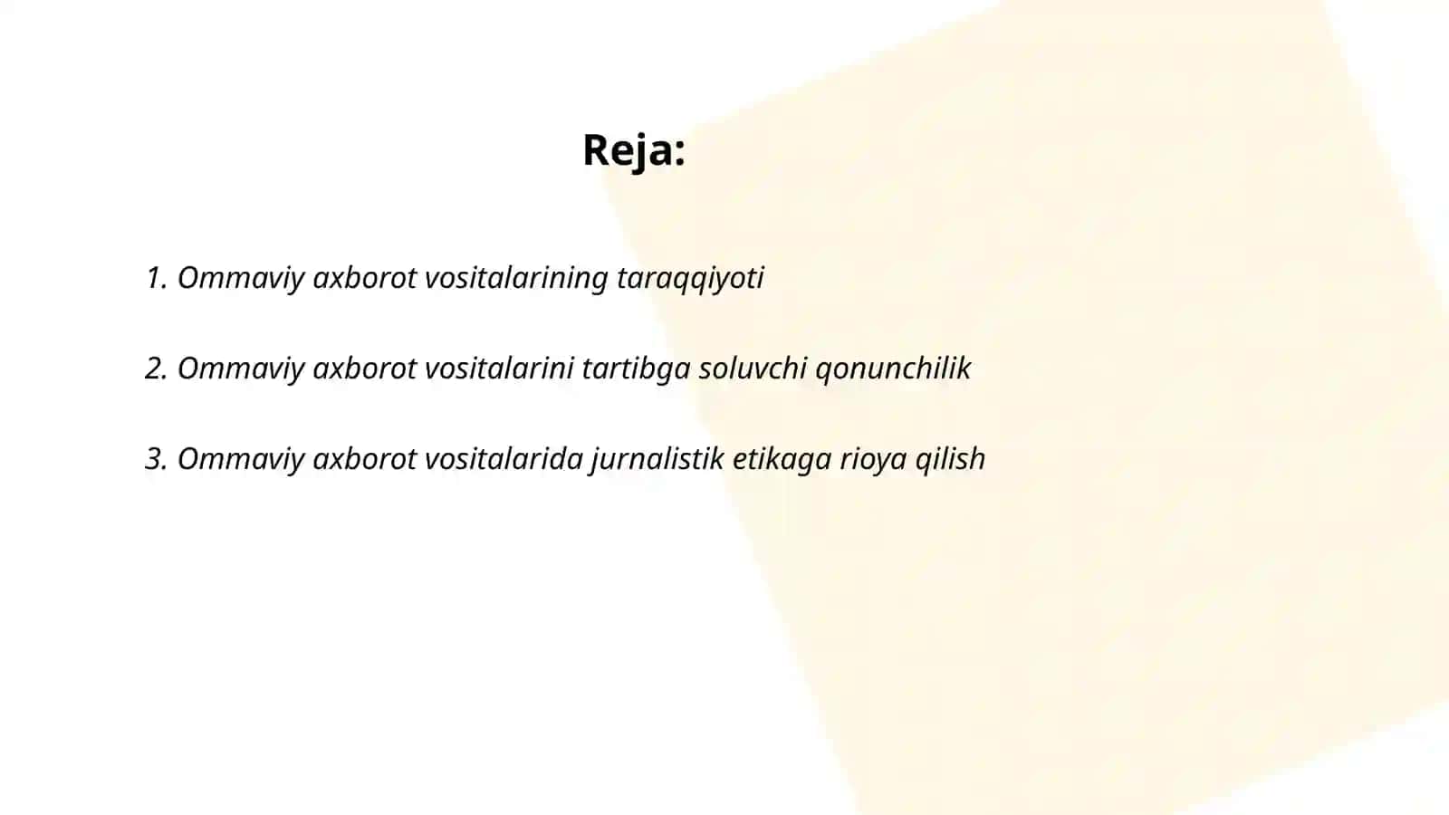 Ommaviy axborot vositalarining taraqqiyoti 2