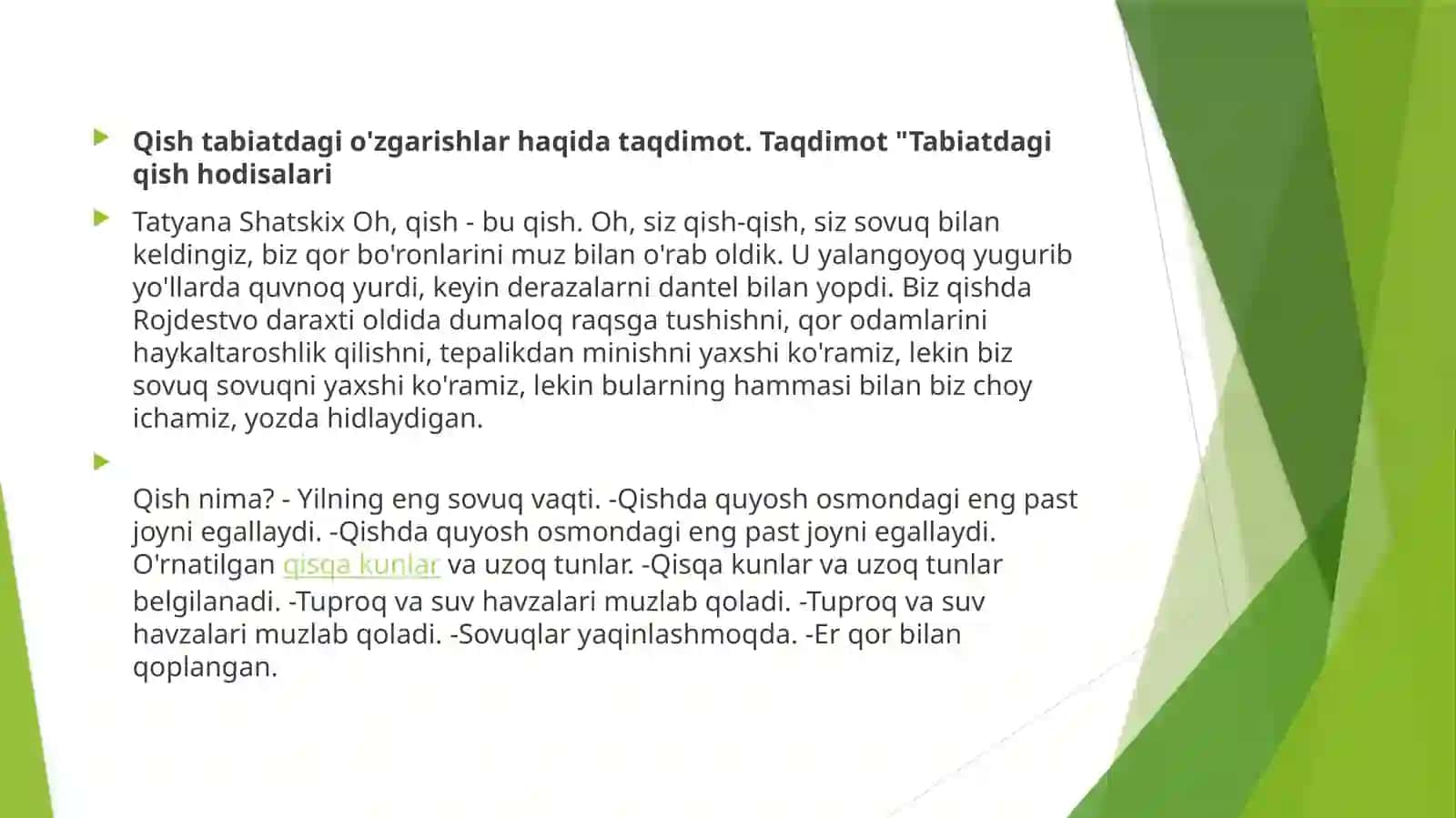 Qor qoplami va uning xususiyatlari 2
