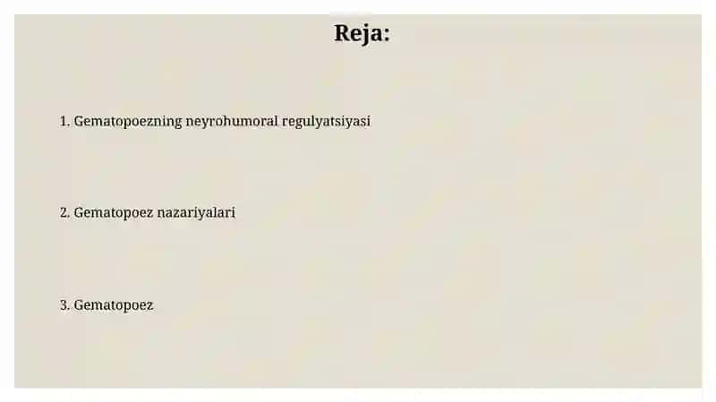Gematopoezning kameral nazariyasi 2