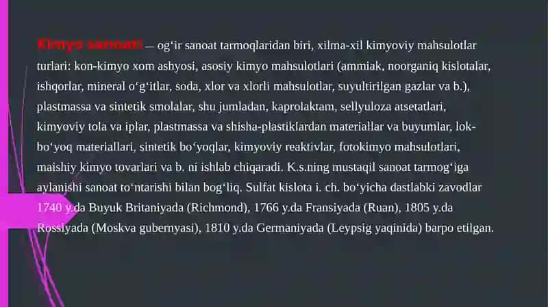 KIMYO SANOATINIG RIVOJLANISH ISTIQBOLLARI 2