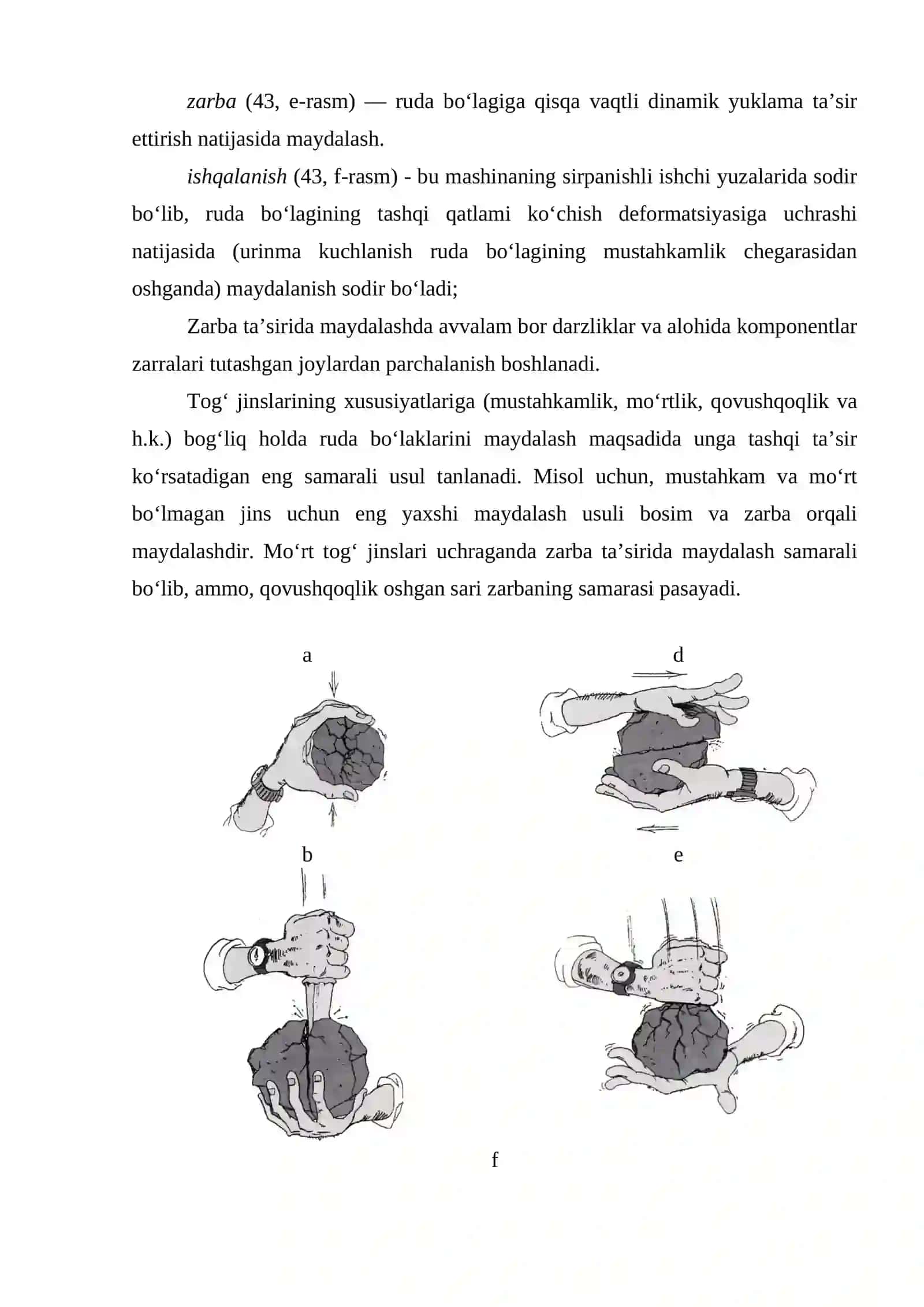 MAYDALASH USULLARI, MAYDALASH VA YANCHISH UCHUN MASHINALAR TASNIFI 2