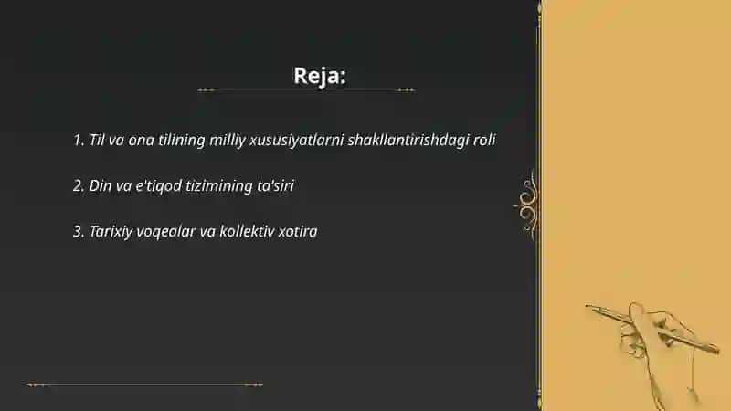 Milliy xususiyatlarni shakllanishiga ta'sir etuvchi omillar 2