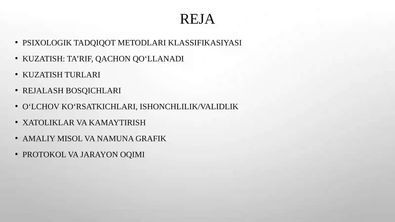Psixologik tadqiqot metodlari klassifikasiyasi 2
