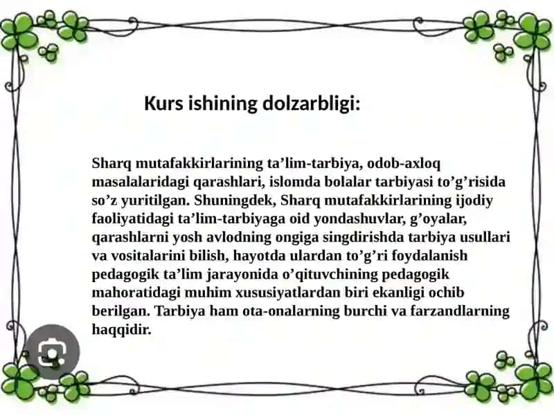 Ma'rifatparvar o'zbek pedagogik olimlari oila tarbiyasi xususida 2