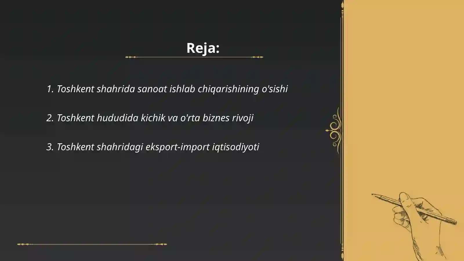 Toshkent shaxar ishlab chiqarish iqtisodiyoti 2