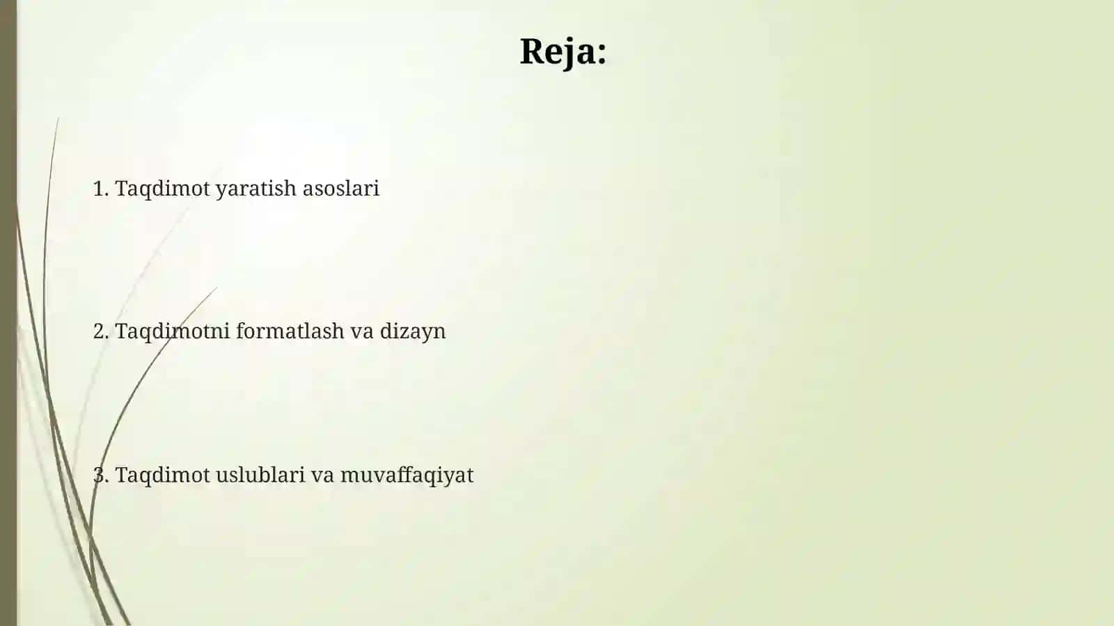 Prezetatsiyalar yaratish va ularni farmatlash 2