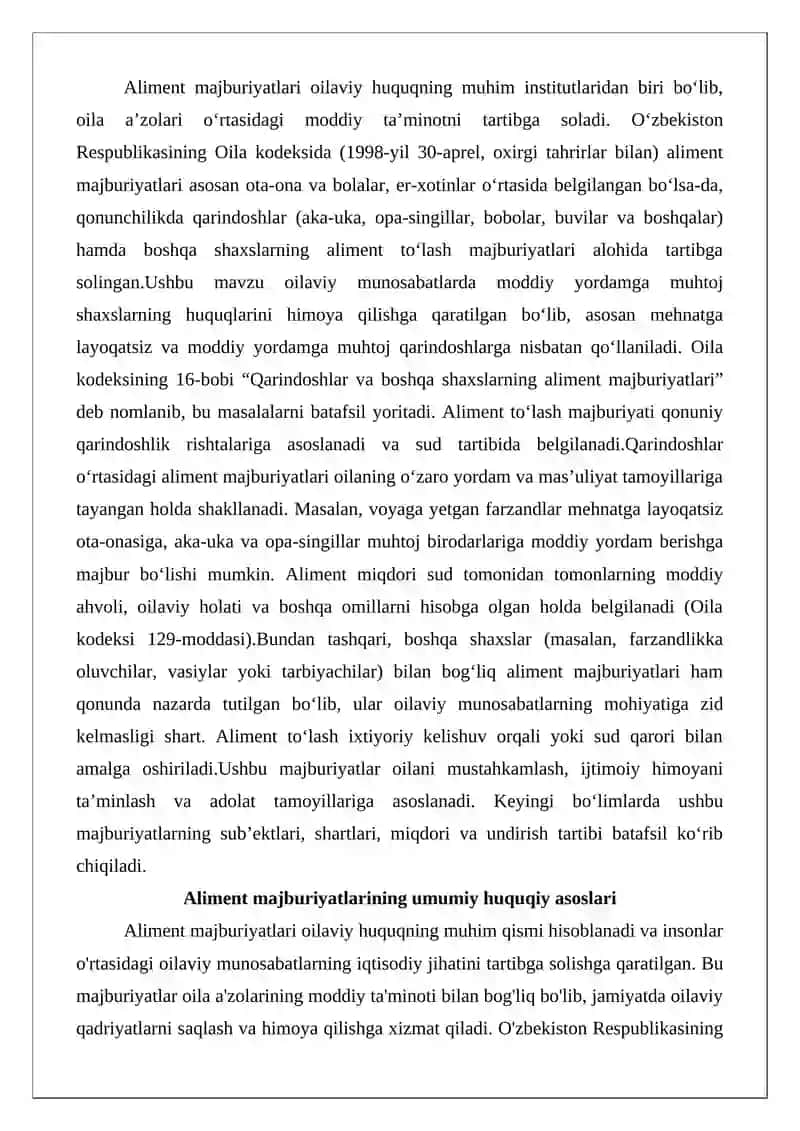 Aliment majburiyatlari 2