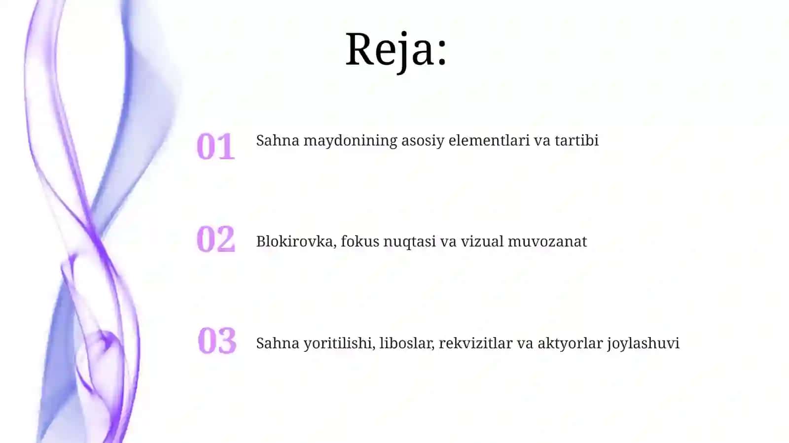 Sahnaga qoʻyish faoliyatidagi asosiy tamoyillar 2