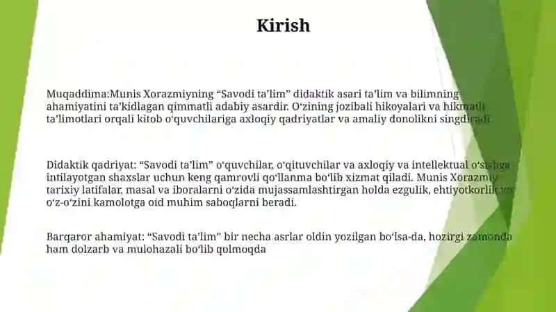 Munis Xorazmiyning "Savodi Taʼlim" Asari 2