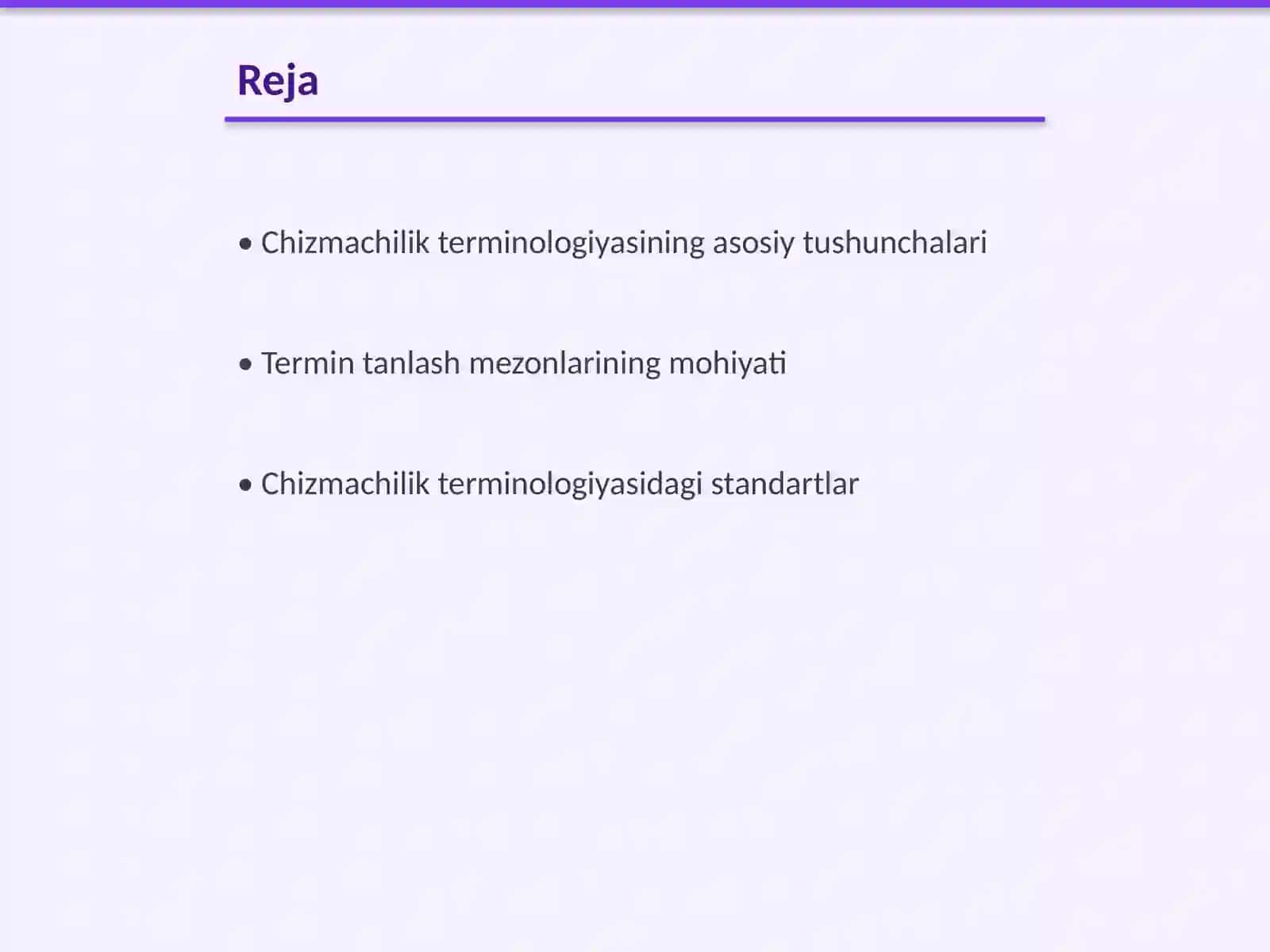 Chizmachilik termenalogiyasi Termin tanlash mezonlari 2