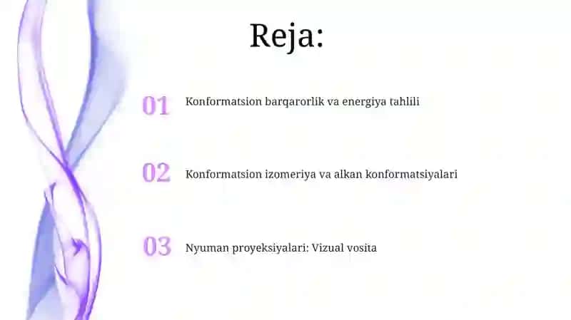 Alkanlarning konformatsiyasi va konforerlari.Nyuman diagrammasi 2