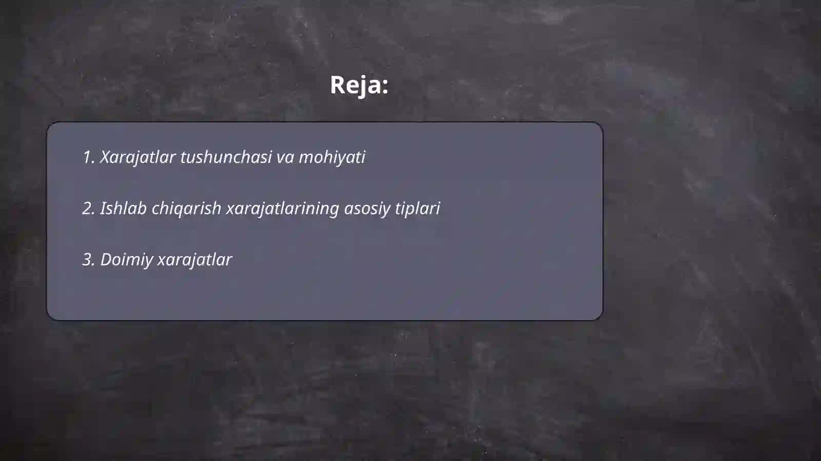 Korxonaning xarajatlari mohiyati va uning asosiy tiplari 2