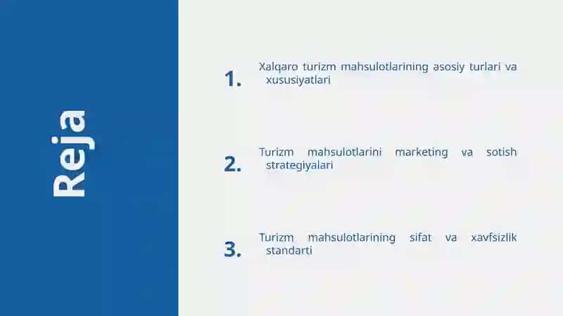Xalqaro turizm mahsulotlari 2
