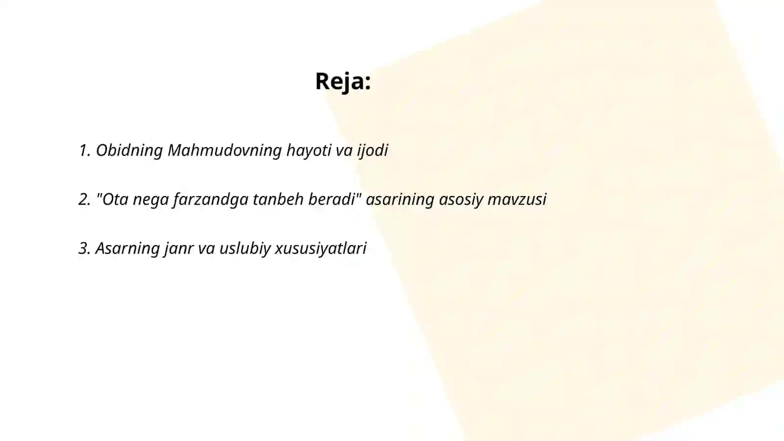 "Ota nega farzandga tanbeh beradi" 2