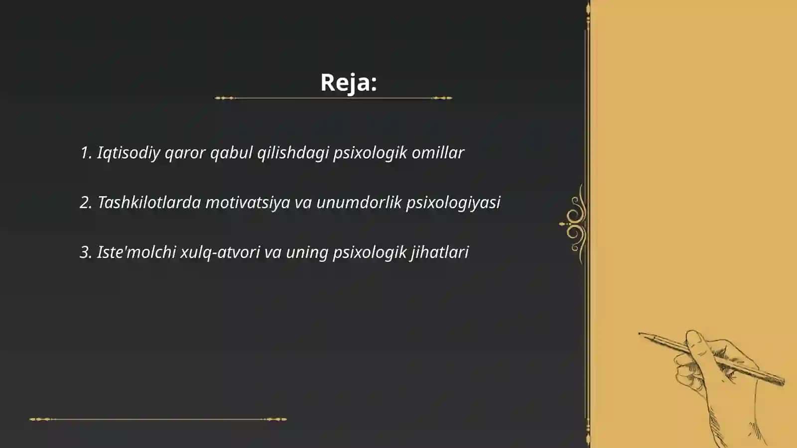 Iqtisod va biznes sohasidagi psixologiyasi 2