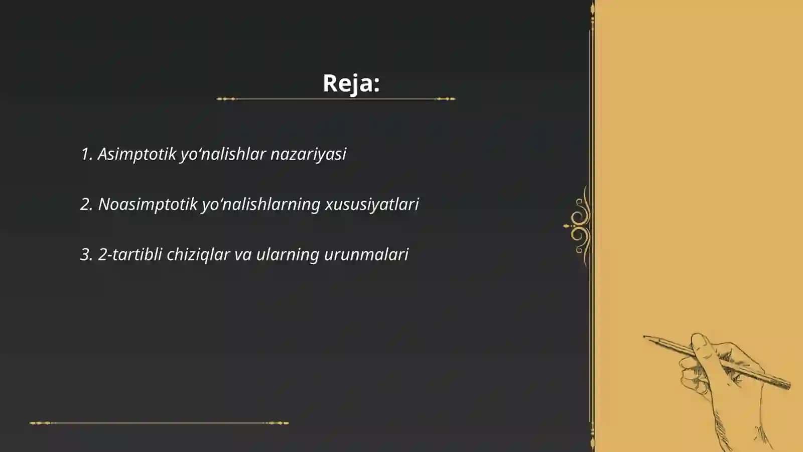 Asimptotik va Noasimptotik Yo'nalishlar 2