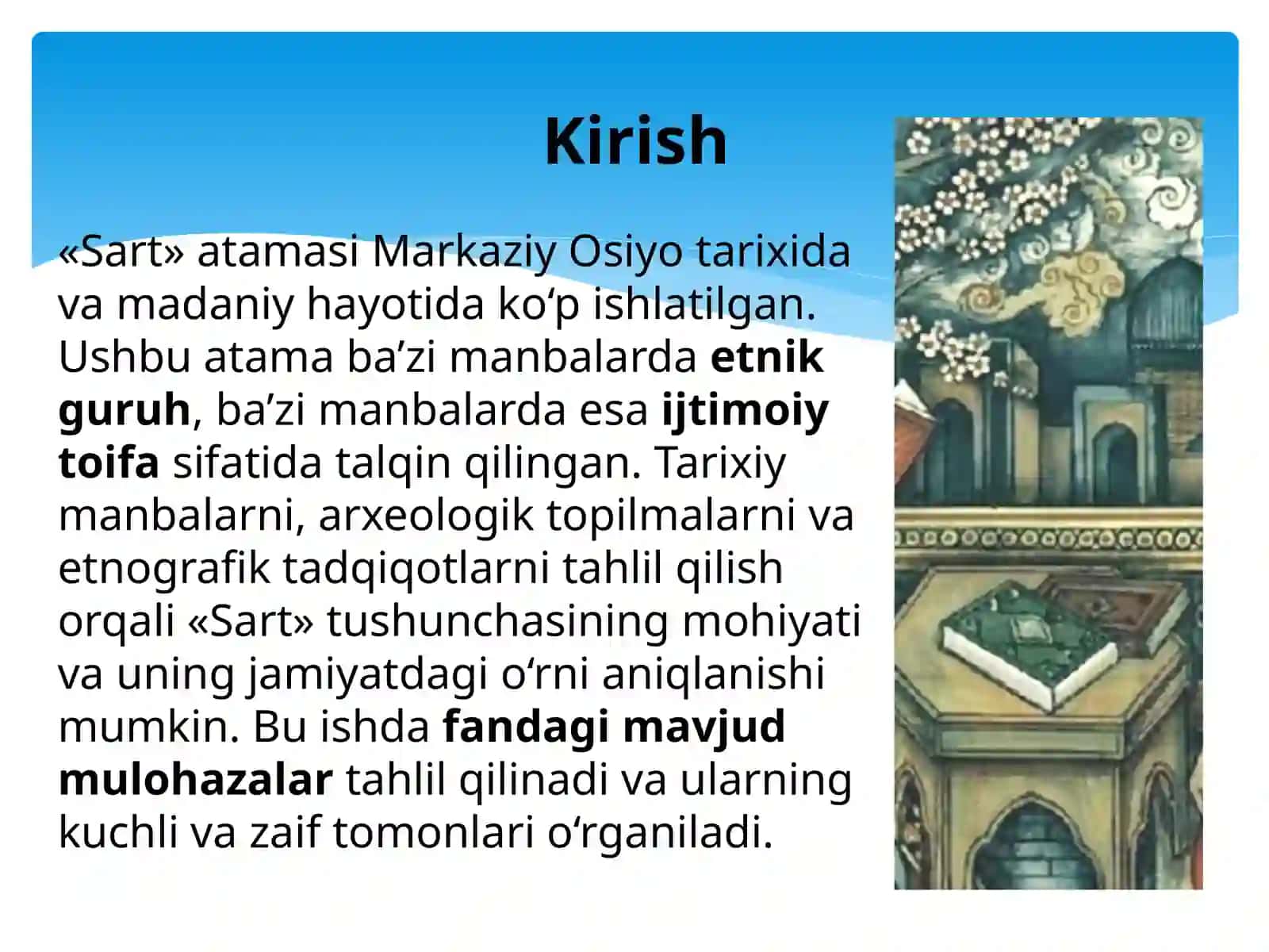 «Sart» atamasi etnik birlik yoki ijtimoiy toifa: fandagi mavjud mulohazalar va ularning tahlili 2