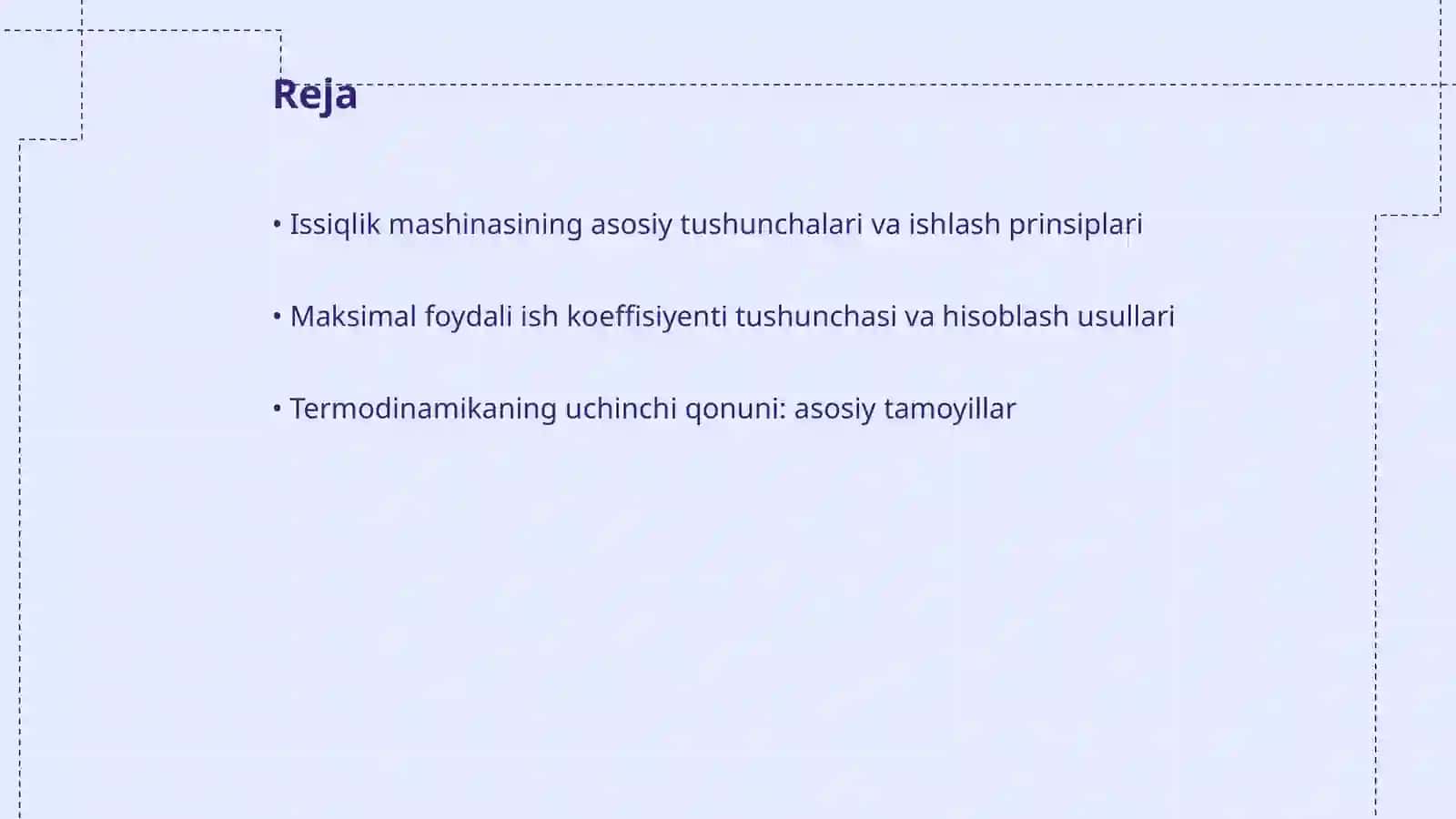 Issiqlik mashinasining maksimal foydali ish koeffisiyenti. Termodinamikaning uchinchi qonuni 2