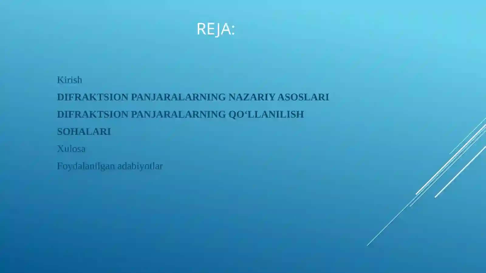 Fizika optika fanidan slayd 2