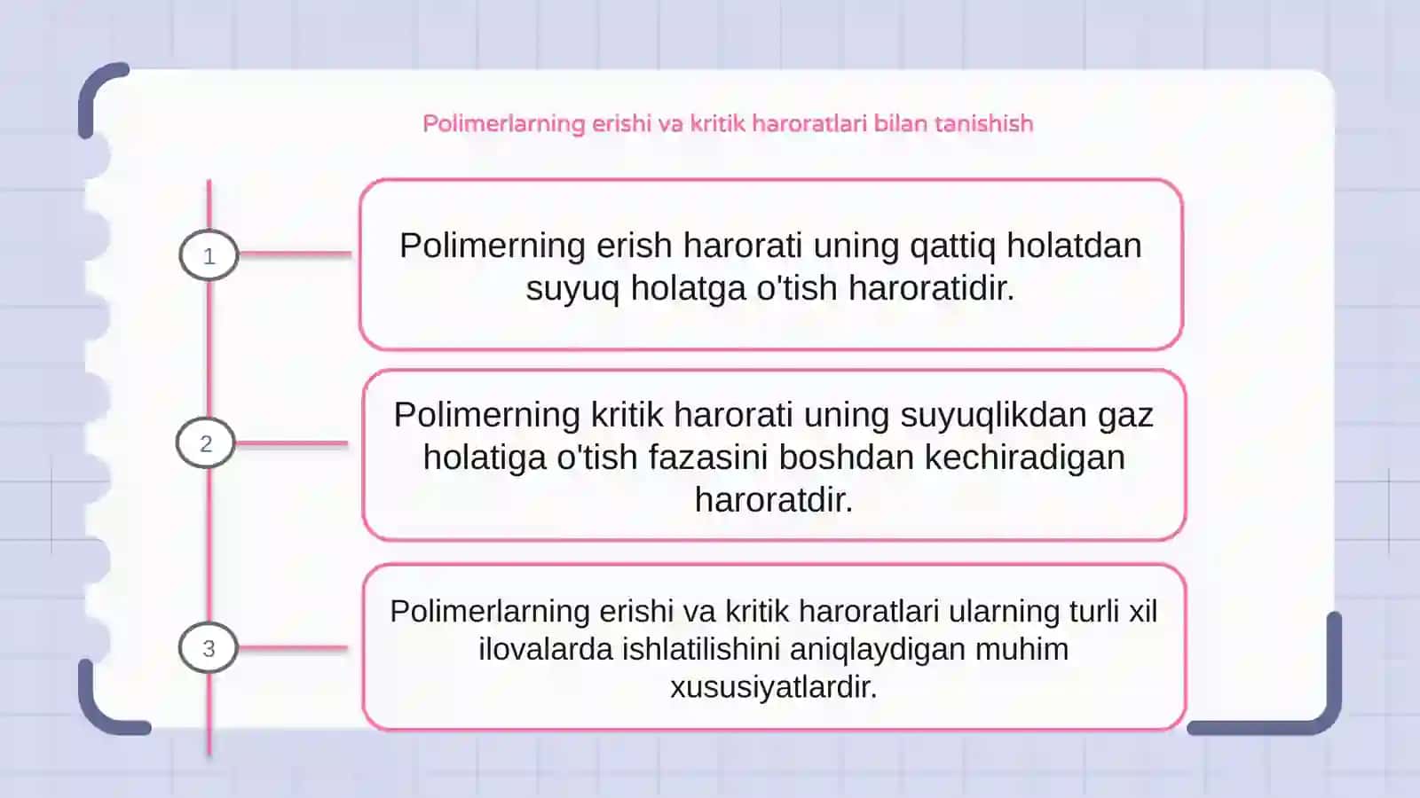 Polimerlarning erishi va kritik haroratlari 2