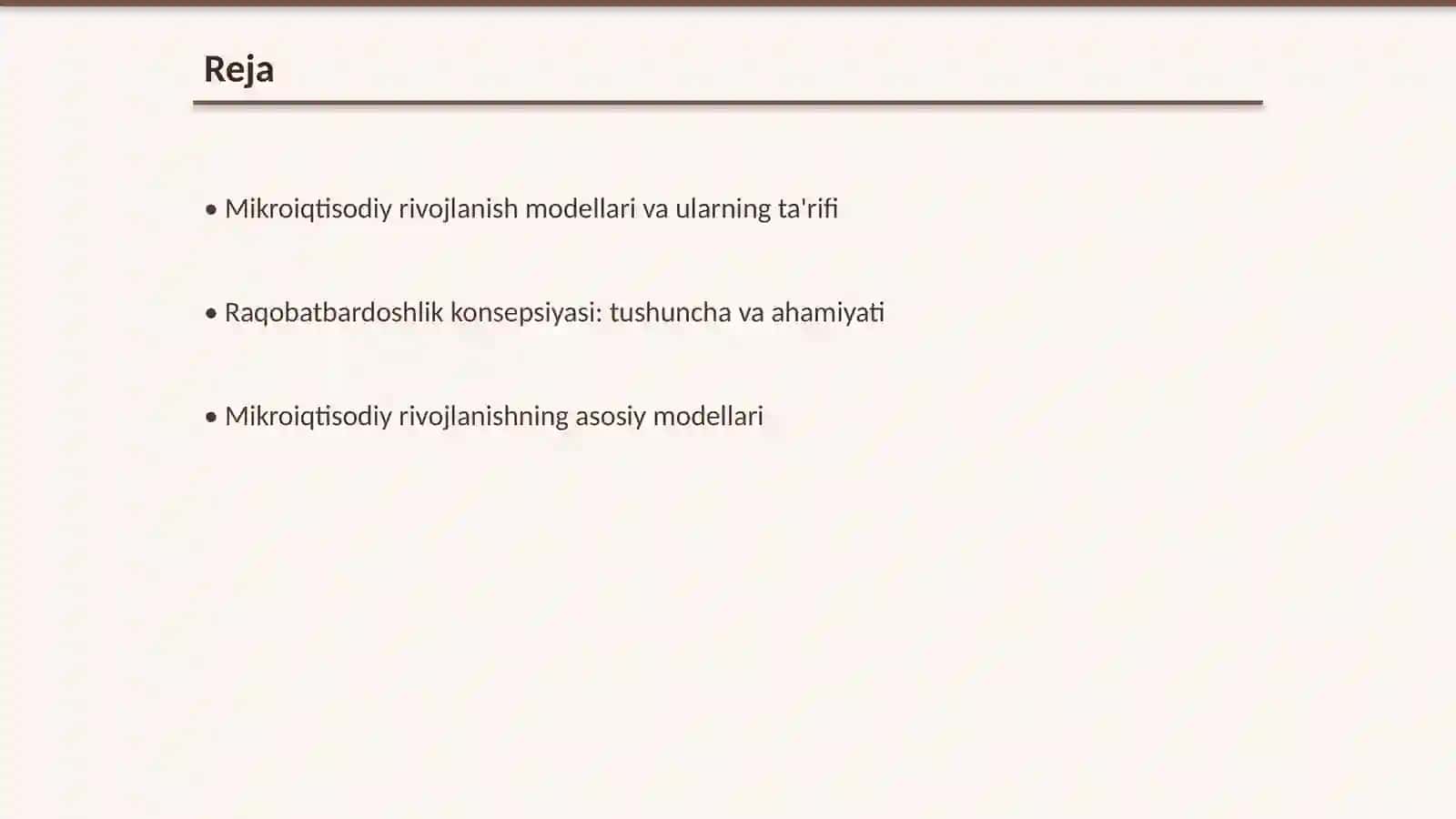 Mikroiqtisodiy rivojlanishning modellari va jahon iqtisodiyotida mamlakatlar raqobatbardoshligi 2