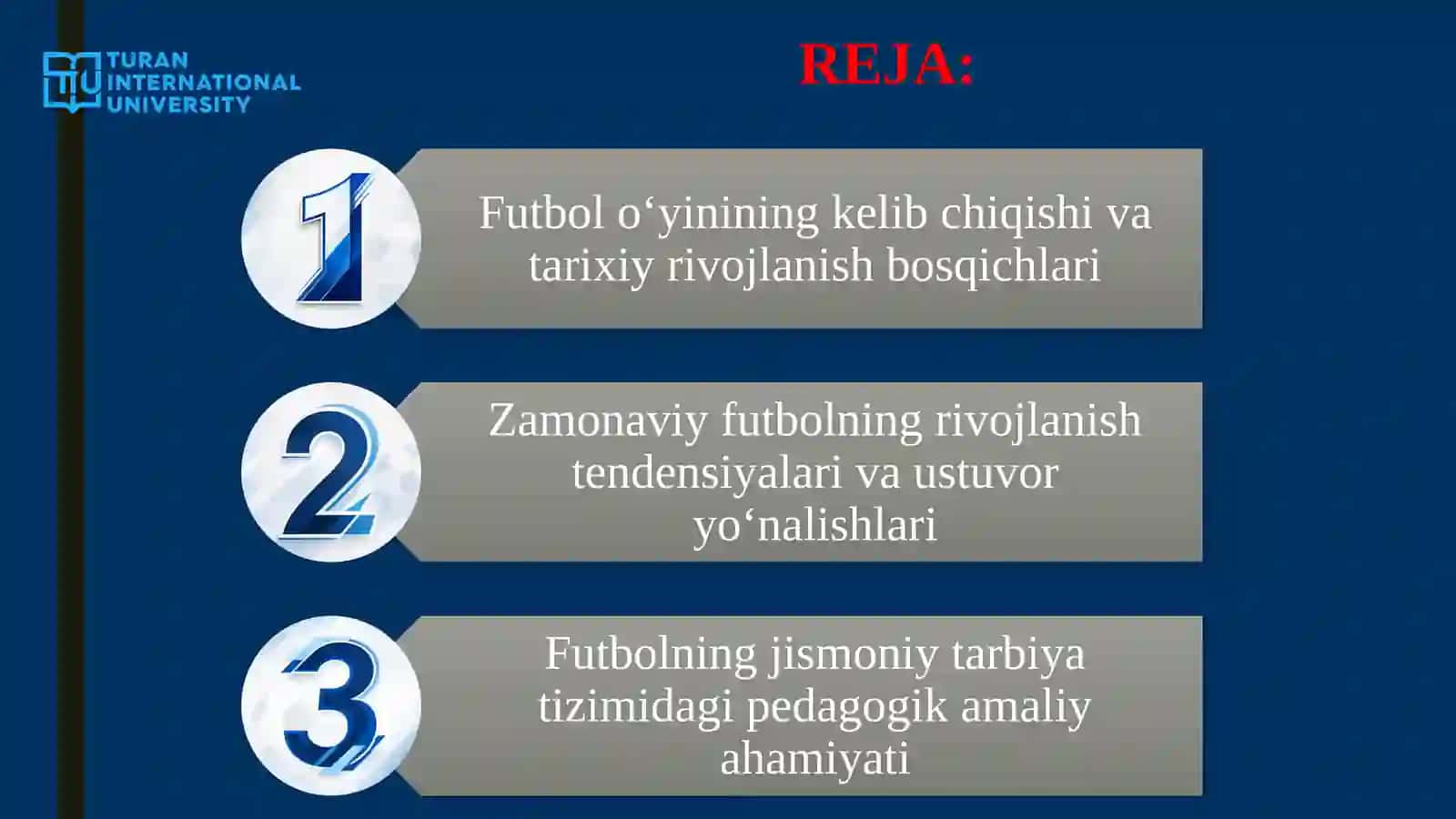 FUTBOL O‘YININING RIVOJLANISH TARIXI, ZAMONAVIY YO‘NALISHLARI VA JISMONIY TARBIYA TIZIMIDAGI O‘RNI 2