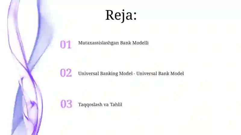 Univarsal va ixtisoslashtirilgan tijorat banklari 2