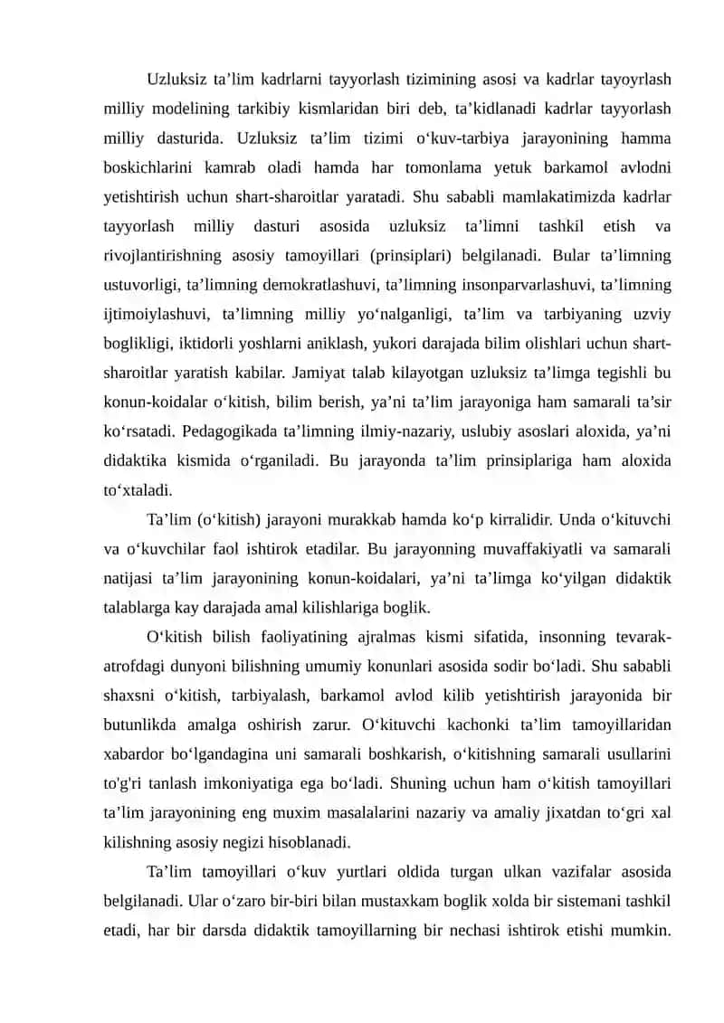 Ta’lim tamoyillari (prinsiplari) 2