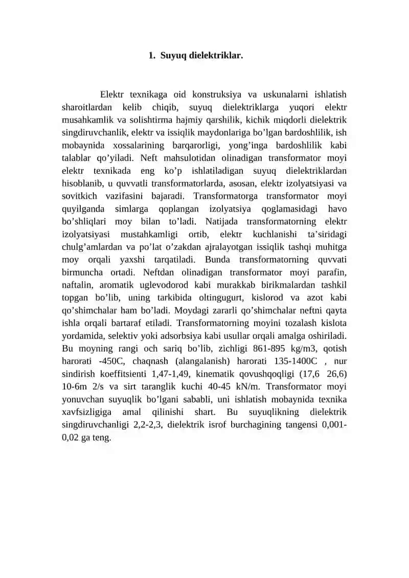 mustaqil ish suyuq dielektriklar 2