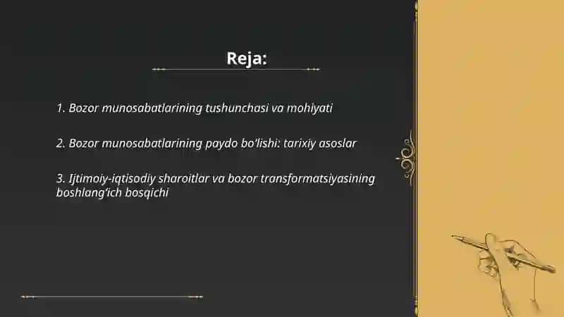 Bozor munosabalarini rivojlanishda va Uning bosqichlari 2
