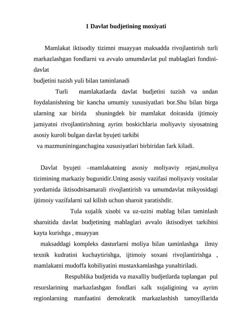 DAVLAT BYUDJETINING IJROSI VA UNING IQTISODIY TAHLILI 2