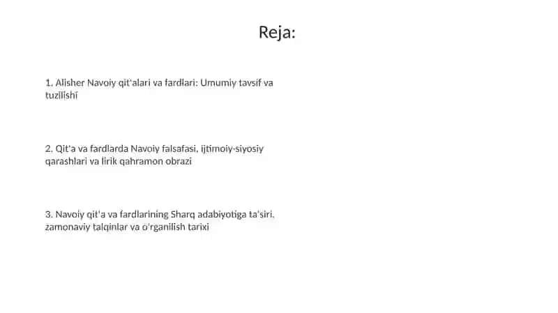 Alisher Navoiy qit'alari va fardlari 2
