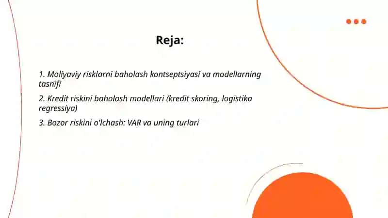 Korxonalarda moliyaviy risklar darajasini baholash modellari 2