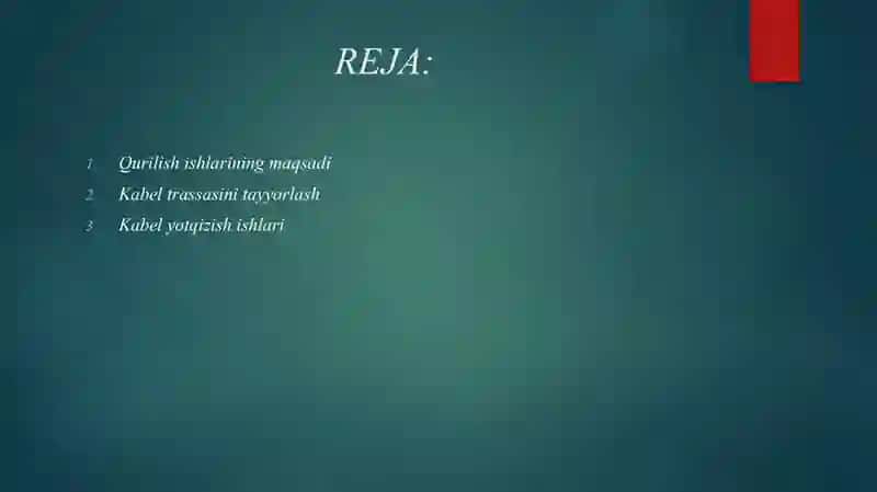 Optik aloqa liniyasida qurilish, montaj ishlari 2