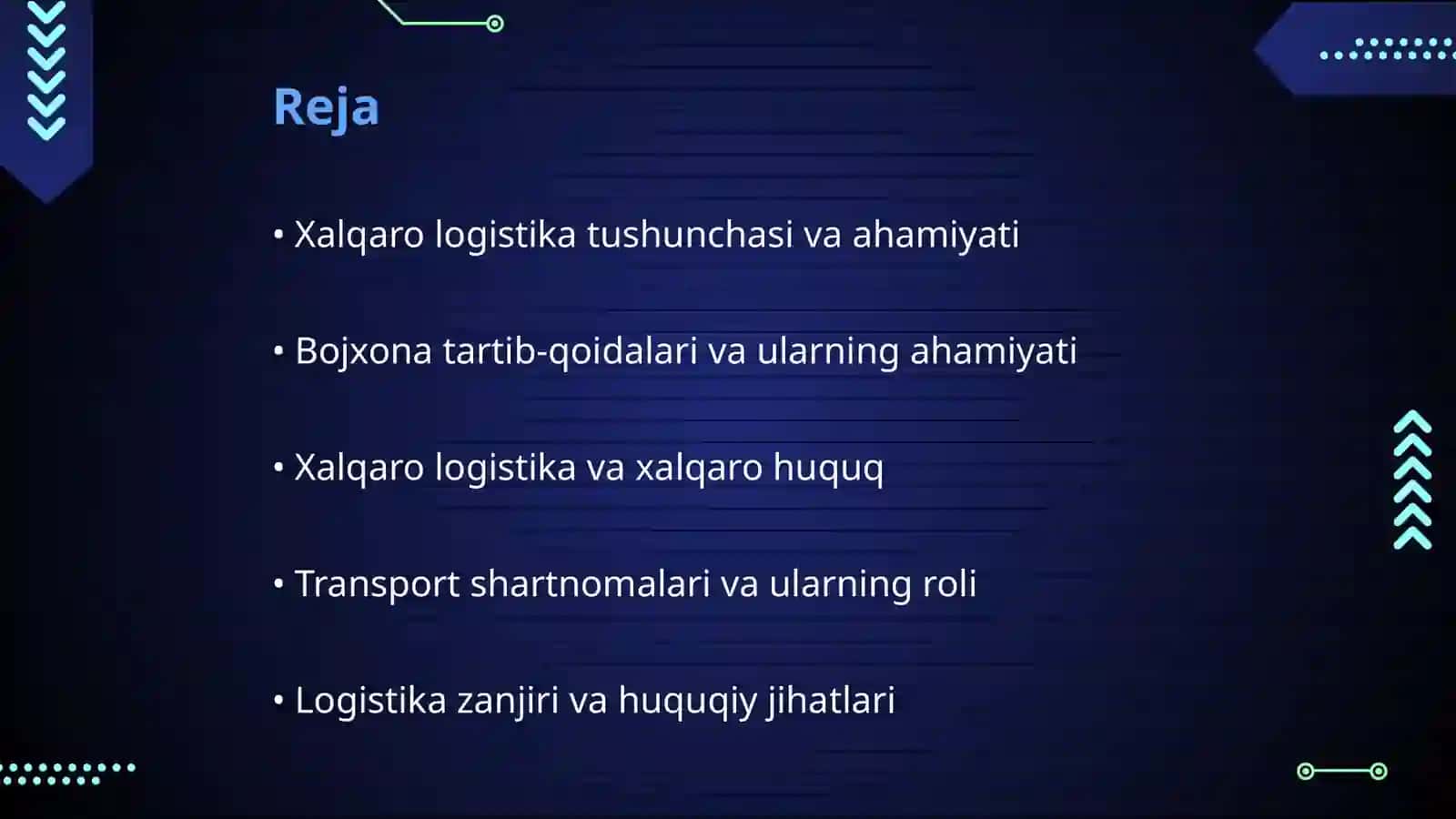 Xalqaro logistika: huquqiy va bojxona masalalari 2
