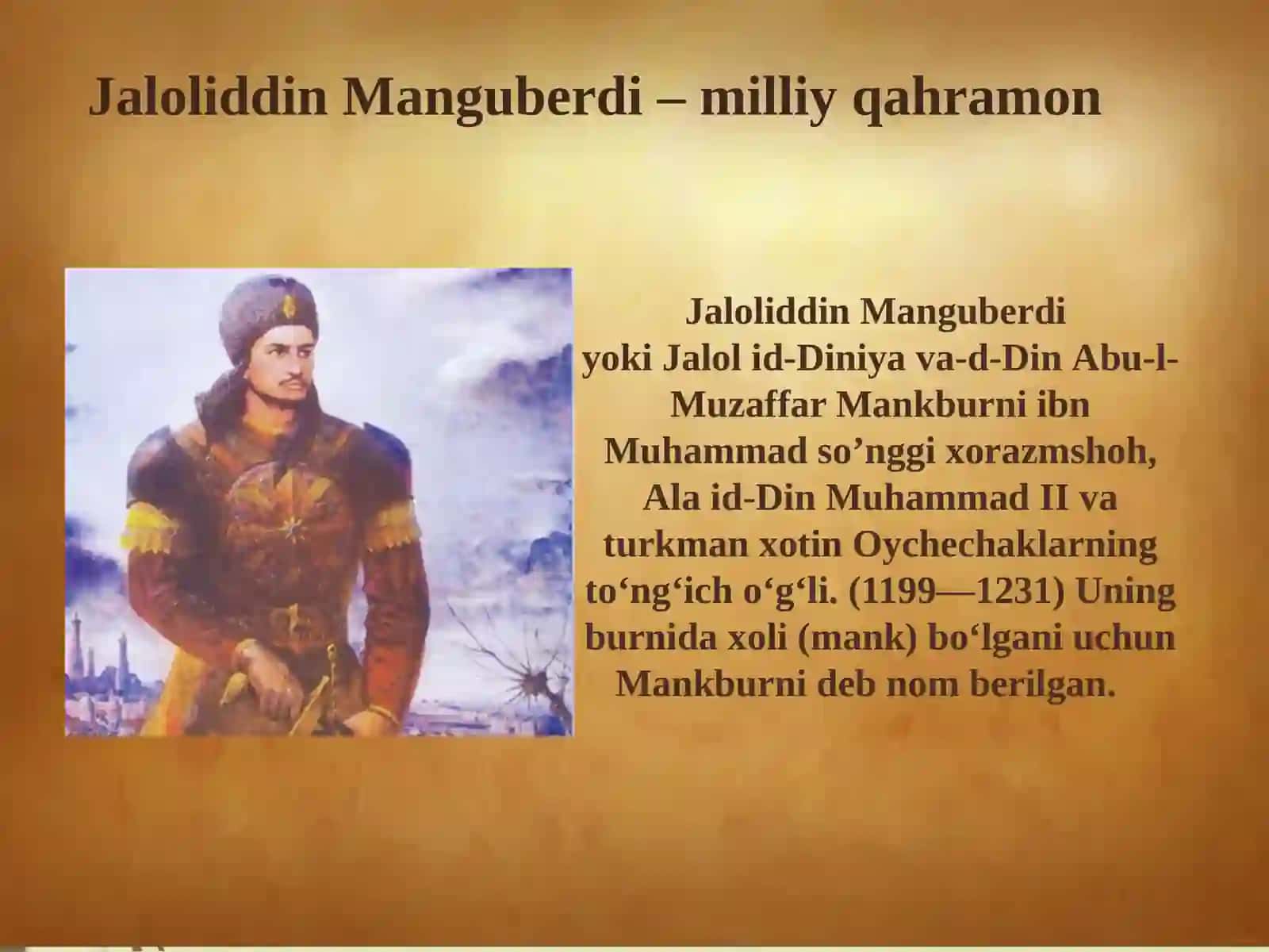 JALOLIDDIN MANGUBERDI – VATAN HIMOYACHISI 2
