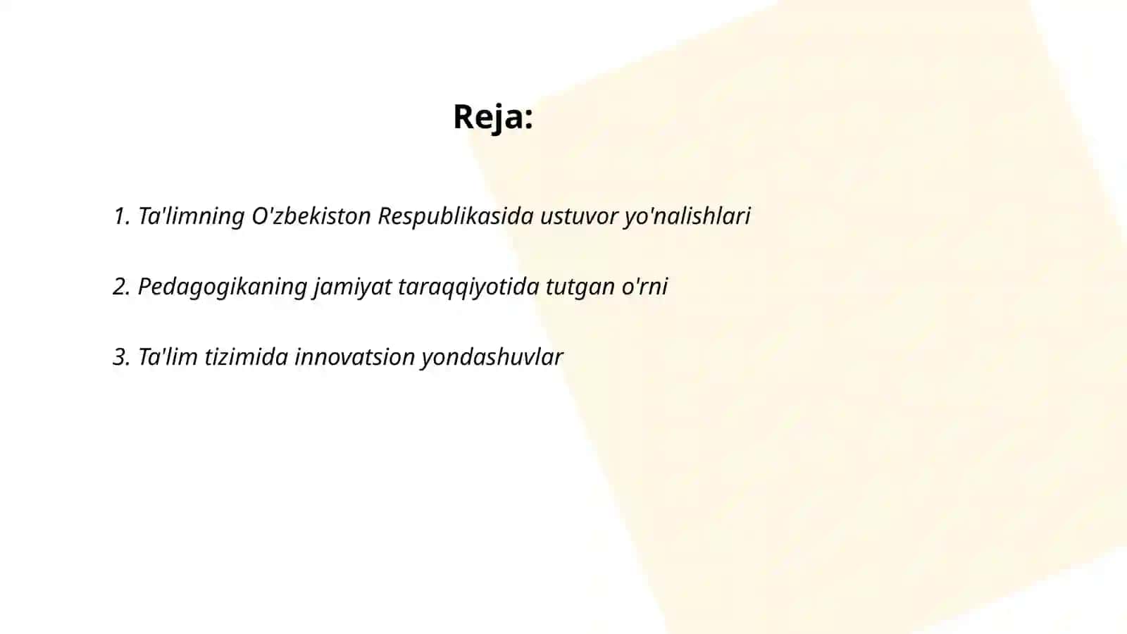 Ta'limning O'zbekiston Respublikasida ustuvor yo'nalishlari 2