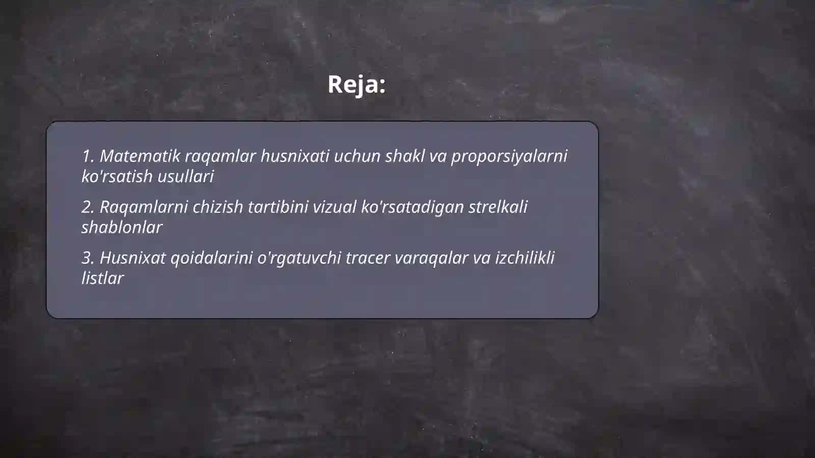 Matematik raqamlarni husnixat bilan yozishga o'rgatishda ko'rgazmali qurollardan foydalanish 2