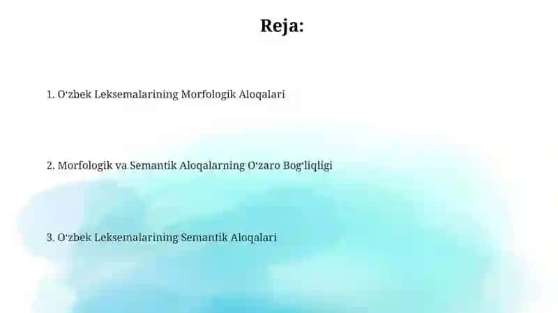 O'zbek tilidagi leksemalarning shakl va ma'no munosabatlari 2