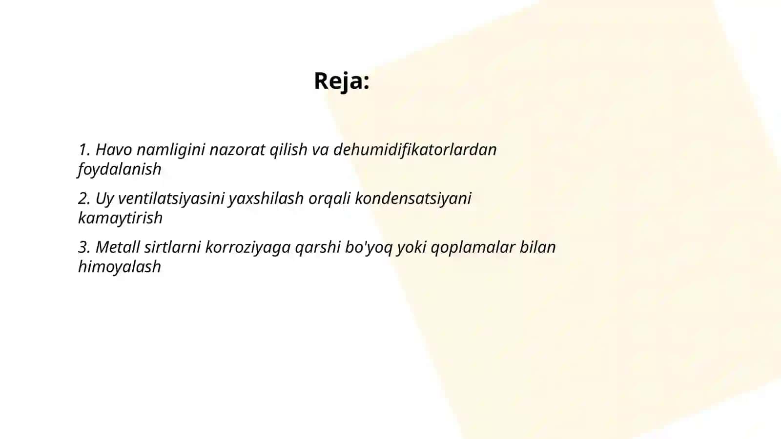 Uyda korroziyani kamaytirish yoʻllari 2