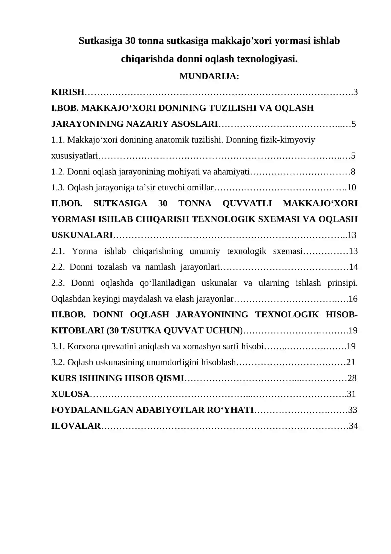Sutkasiga 30 tonna sutkasiga makkajo'xori yormasi ishlab chiqarishda donni oqlash texnologiyasi. 2